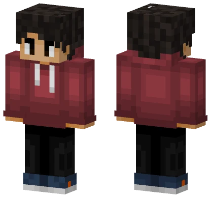 Maroon Hoodie Boy Minecraft skin