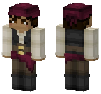 Maroon Pirate Hat Minecraft skin