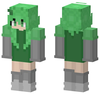 Mentia Green Hair Minecraft skin