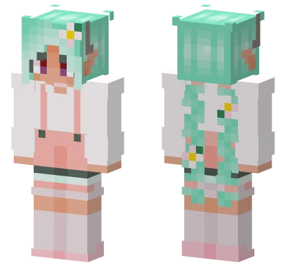 Mint Green Elf Girl Minecraft skin