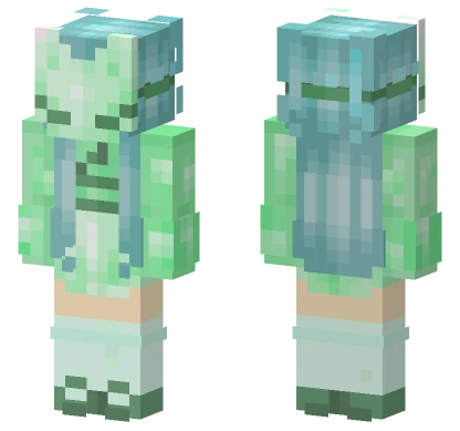 Mint Masked Girl Minecraft skin