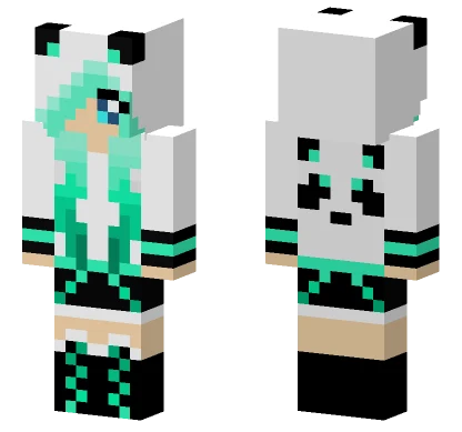 Mint Panda Girl Minecraft skin