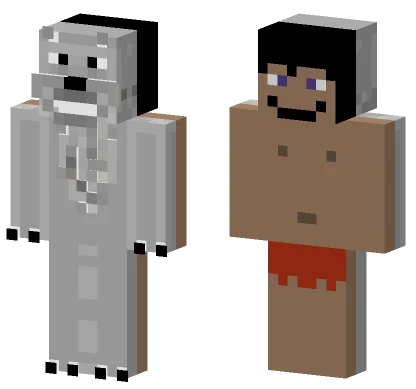Mowgli and Wolf Pack Minecraft skin