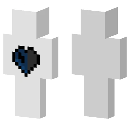 Navy Half Hardcore Heart Minecraft skin