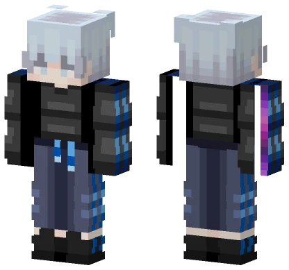 Neon Blue Boy Minecraft skin