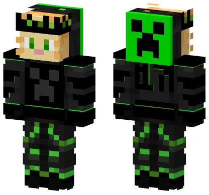 Neon Creeper Hoodie Minecraft skin