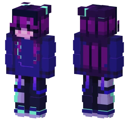 Neon Cyberpunk Effects Minecraft skin