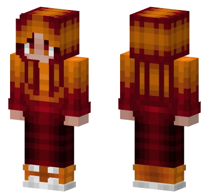 Neon Flame Red Orange Blend Minecraft skin