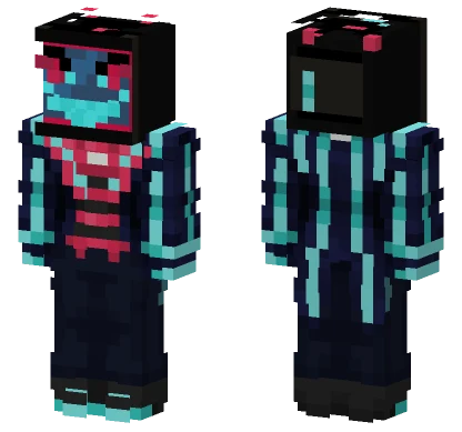 Neon Glitch Boy Minecraft skin