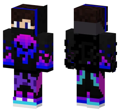 Neon Glitch Hoodie Minecraft skin