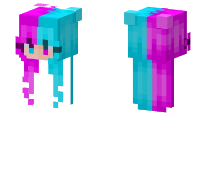 Neon Hair Girl Minecraft skin