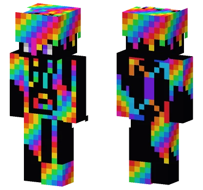 Neon Rainbow Skin Minecraft skin