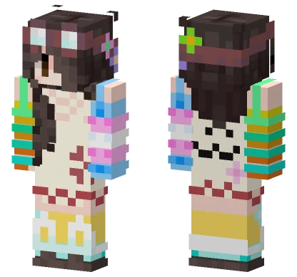 Neopolitan Summer Flower Colors Minecraft skin