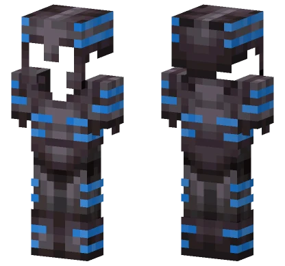 Netherite Blue Rib Armor Trim Minecraft skin