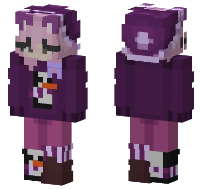 Nihachu Purple Penguin Minecraft skin