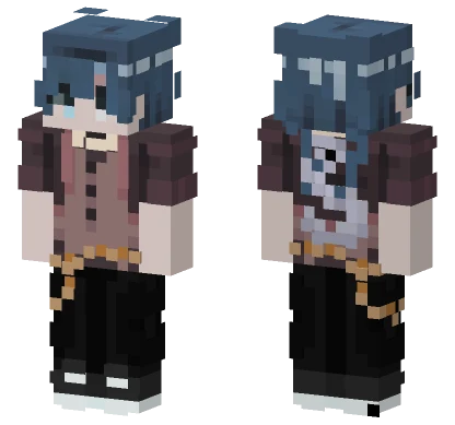 Nikahan Blue Hair Minecraft skin