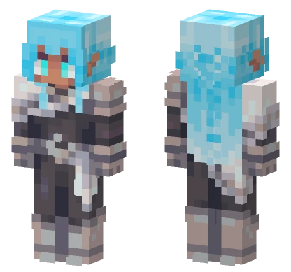 Noelle Blue Hair Minecraft skin