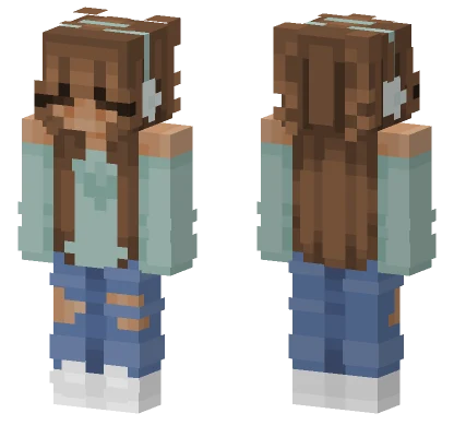 Noelle Blue Overalls Minecraft skin