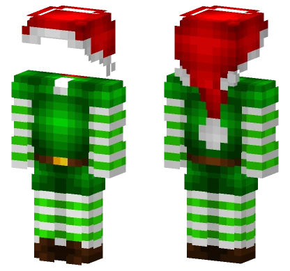 Ob Green Elf Stripe Outfit Minecraft skin