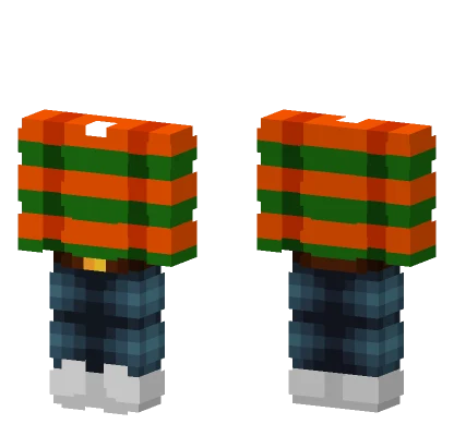 Ob Orange Green Stripe Minecraft skin