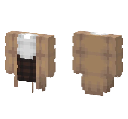 Ob White Top Brown Skirt Minecraft skin