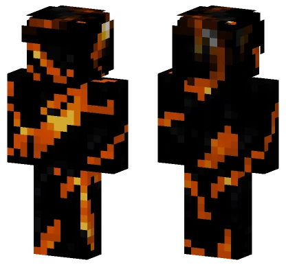 Obsidian Steve Green Lava Minecraft skin