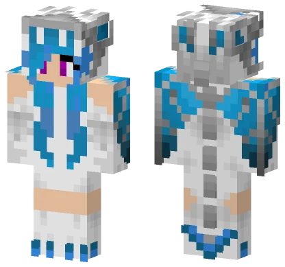 Oceanblue Dragon Girl Minecraft skin