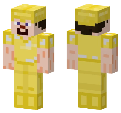 Old Steve Golden Armour Minecraft skin