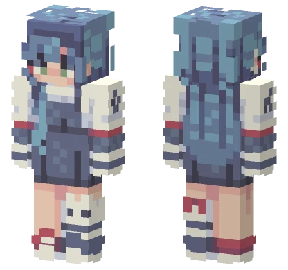 Omaki Sfa12 Blue Hair Minecraft skin