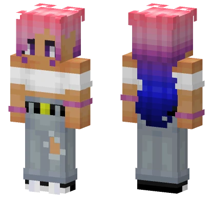 Ombre Pink To Blue Minecraft skin