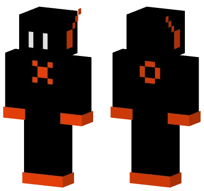 Orange and Black Robot Minecraft skin