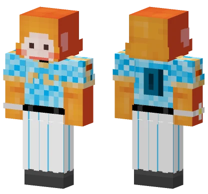 Orange and Blue Striped Outfit Minecraft skin