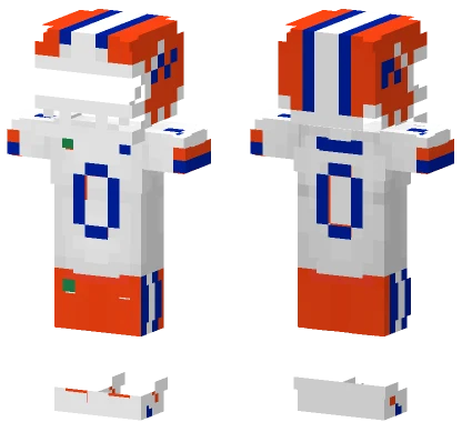 Orange and Blue Stripes Minecraft skin