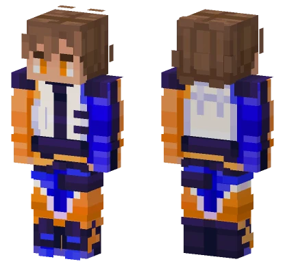 Orange and Blue Uniform Minecraft skin