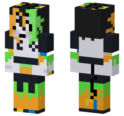 Orange and Green Blob Minecraft skin