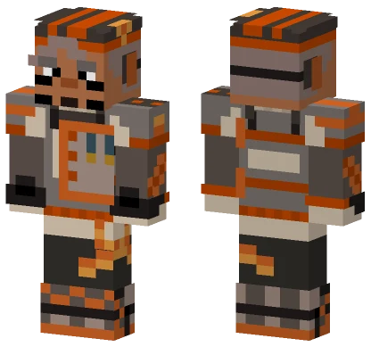 Orange and Grey Tech Suit Minecraft skin