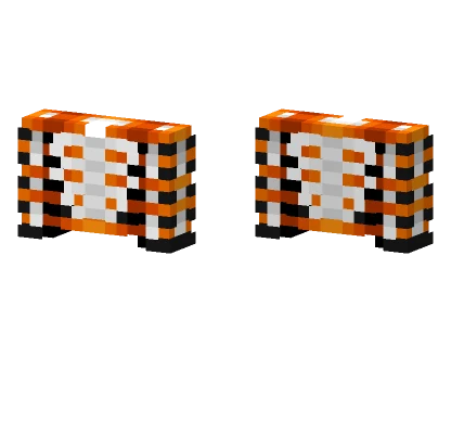 Orange Black Skeleton Stripe Top Minecraft skin