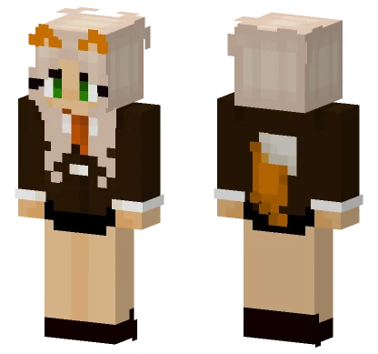 Orange Cat Girl Minecraft skin