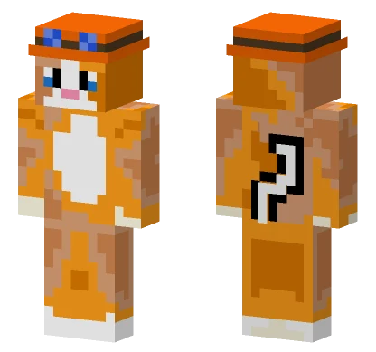 Orange Cat Hat Minecraft skin