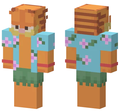 Orange Cat Pajamas Minecraft skin