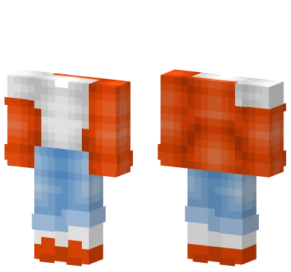 Orange Coat White Top Jeans Minecraft skin