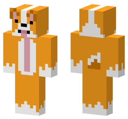 Orange Corgi Dog Minecraft skin