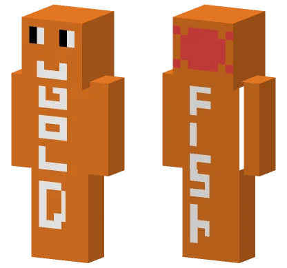 Orange Fish Character Minecraft skin