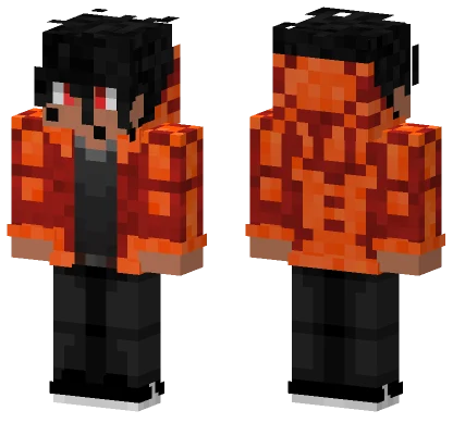 Orange Flannel Demon Minecraft skin