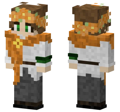 Orange Flower Crown Minecraft skin