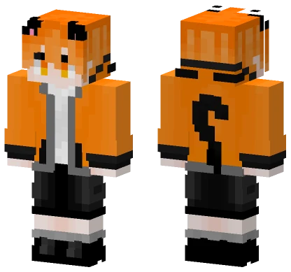 Orange Fox Hoodie Minecraft skin