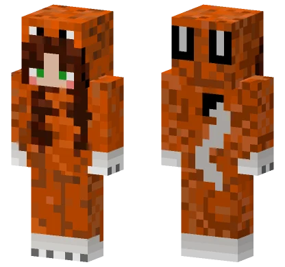 Orange Fox Hoodie Minecraft skin