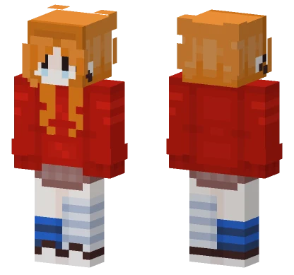 Orange Fox Hoodie Minecraft skin