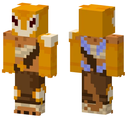 Orange Fox Warrior Minecraft skin