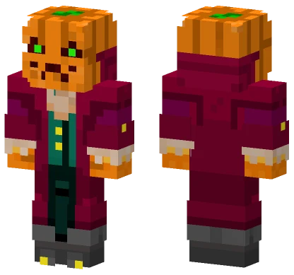 Orange Pumpkin Head Minecraft skin